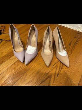 SCHUTZ Pointed Toe Pumps in Lavender and Nude